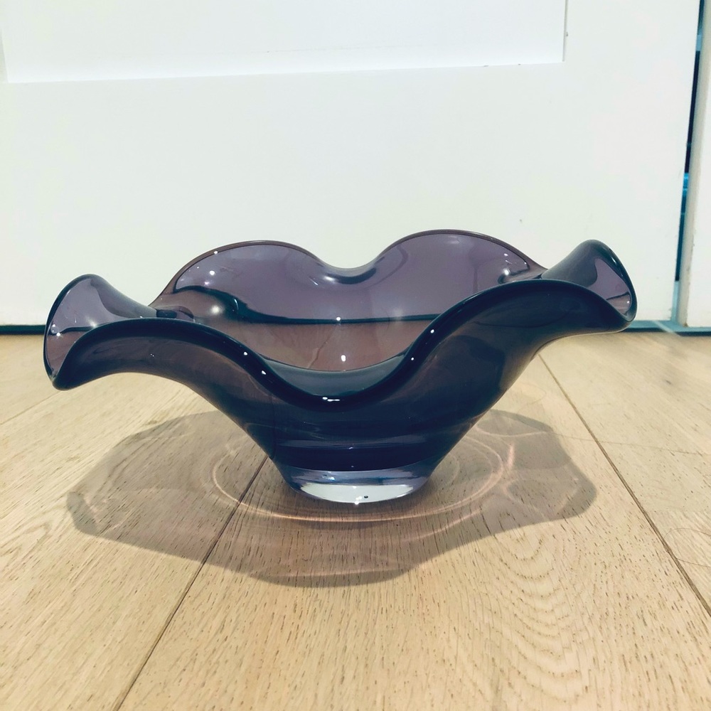 Lenox purple glass decorative bowl
